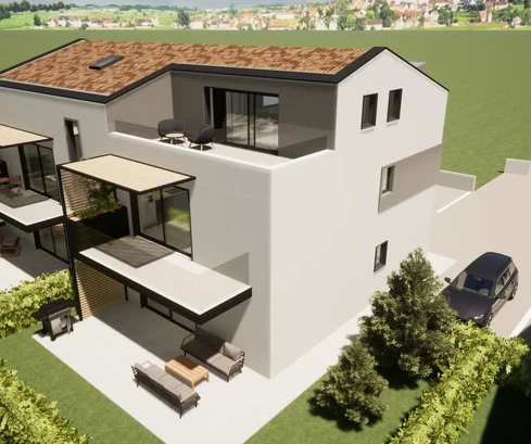 Poreč, Istria – Modern penthouse apartment with sea view