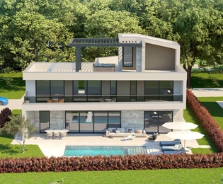 Moderna vila na prodaju s pogledom na more - Novogradnja, Poreč