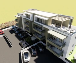 Trogir, appartement plus petit de 2 chambres, 56 m2, 2e étage, immeuble neuf, vue sur la mer