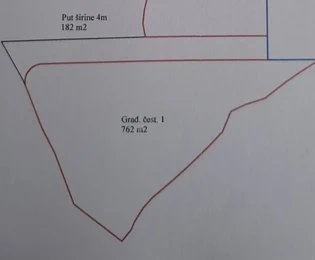 Vodice - Građevinsko zemljište 762 m², pogled na more