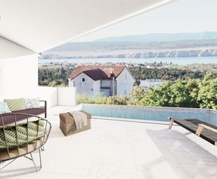 Moderna casa bifamiliare in vendita con piscina e vista panoramica in Croazia