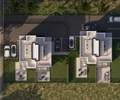 Karigador, Istrien: Neues Doppelhaus mit Meerblick