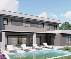 Istria, Sisan: Terreno edificabile con permesso e progetto