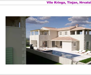 Baugrundstück mit einem Projekt für ein Haus mit Schwimmbad - KRINGA, TINJAN