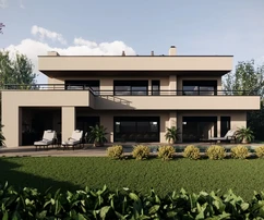 Isztria, Poreč: Kortárs villa panorámás tengeri kilátással