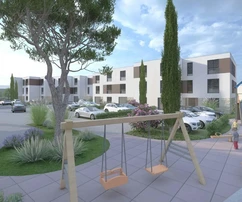 Pula, Dreizimmer-Penthouse 111 m² mit Garage in modernem Wohnkomplex, 2026, zweite Etage