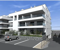 Pag, Povljana, két hálószobás lakás kiváló minőségű új építésű házban, kert, 80,20 m²