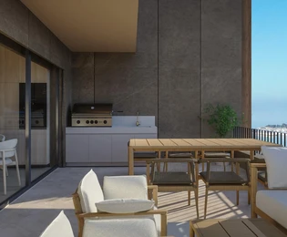 Истрия, Умаг - Резиденция Green Tower, трехкомнатная квартира с террасой на 1 этаже