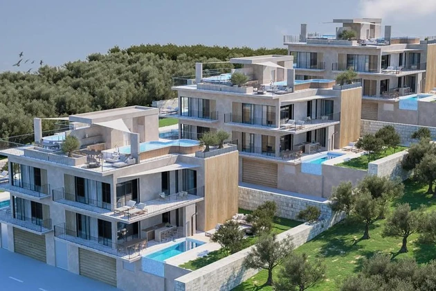 Marina, három hálószobás apartman a földszinten egy luxus új épületben a tengerparton