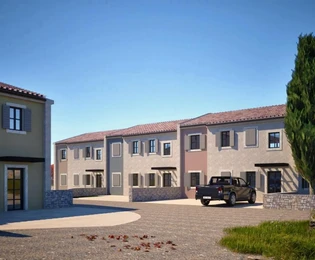 Истрия, окрестности Ровиня, Путини, трехкомнатная квартира 84,08 м² с крытой террасой на 1-м этаже