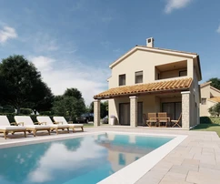 Casa en construcción rodeada de hermosa vegetación, Buzet, Istria