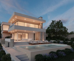 Elegante villa Primosten con vista panoramica sul mare