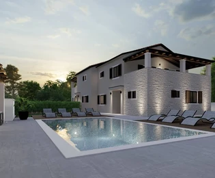 Moderna casa de piedra de dos plantas en venta en Poreč, Croacia