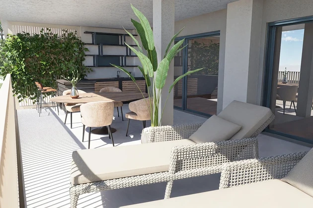 Istria, Umag, luxury apartment with terrace and parking space in garage
