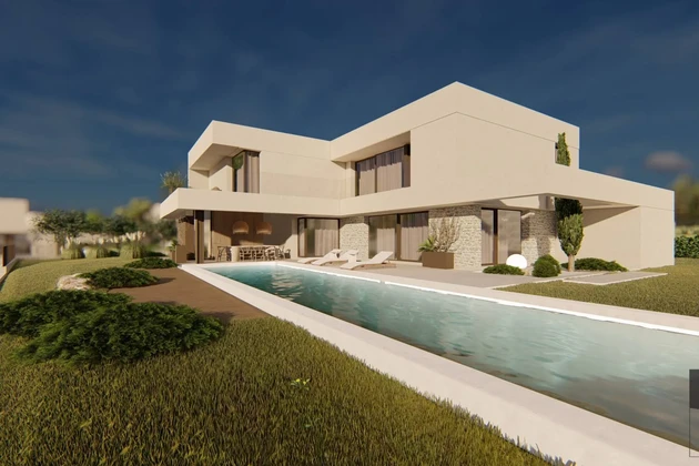 Villa moderna con piscina en venta en Kaštelir-Labinci, Croacia