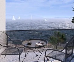 Čiovo, Okrug, appartamento con 3 camere da letto 112 m2 + giardino con piscina 250 m2, PRIMA FILA SUL MARE