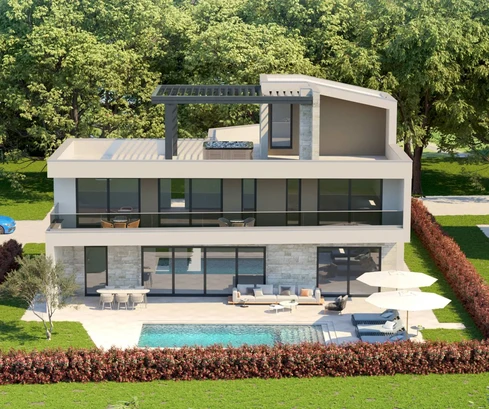 Moderná vila na predaj s výhľadom na more – novostavba, Poreč v Chorvátsku