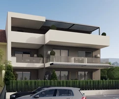 Trogir, appartamento con 1 camera da letto, 51 m2, 1° piano, ampia loggia, nuova costruzione, posizione top