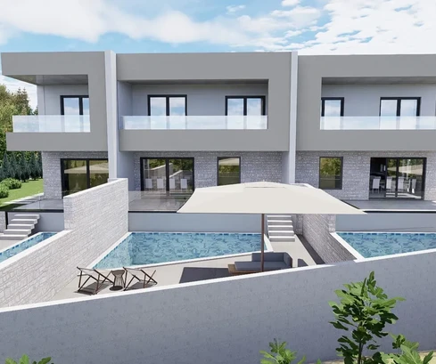 Vodice S2 Reihenhaus mit Pool, Meerblick