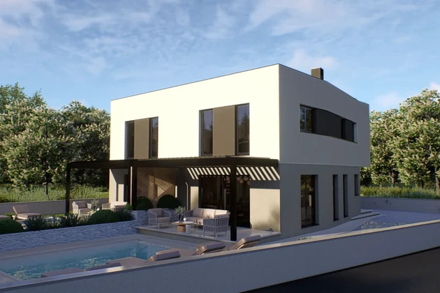 Isztria, Liznjan: Ikresztelt villa medencékkel