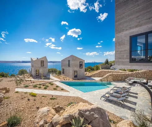 Esclusiva villa mediterranea a Lukovo con piscina privata e vista mozzafiato sull'Adriatico