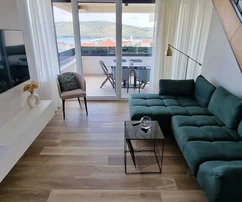 Trogir, penthouse 70 m2 + 74 m2 roof terrace, sea view,
