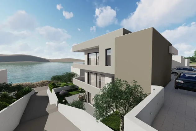 Tisno - Luxus apartman S1, 2. sor a tengertől, földszint kerttel