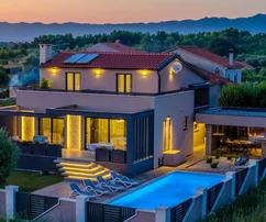 Modern home with a pool for sale in Privlaka in Croatia