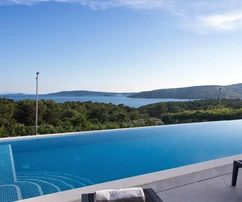 Trogir, Seget - luxury villa with swimming pool and beautiful views of the forest, sea, and island