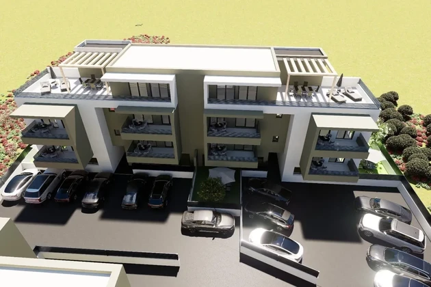 Trogir, 2-bedroom apartment 53 m2, new building, 1st floor, view,