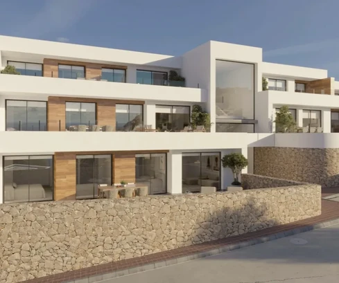 Új 2 hálószobás apartmanok terasszal és szoláriummal Morairában