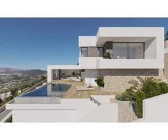 Modern villa panorámás tengerre néző kilátással Cumbre del Solban, Benitachell
