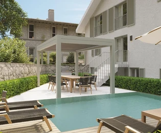 Otok Krk, Malinska, odličan dvosoban stan 47 m², bazen, terasa i vrt