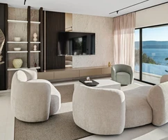 Omiš, surroundings luxury villa with panoramic sea view, pool and garage