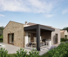 Istria, zona di Barban - Casa in pietra moderna con piscina