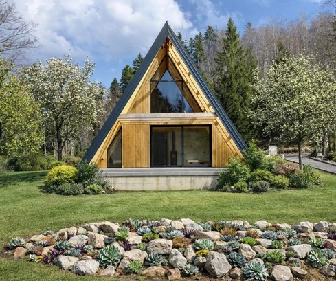 Mrkopalj, Sunger, moderna A, frame kuća u šumi sa saunom