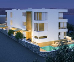 Modern villa right by the sea near Trogir