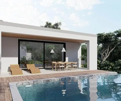 Istria, Labin, moderna casa de una sola planta con piscina en una ubicación tranquila