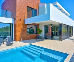 Moderne Luxusvilla mit Panoramablick auf das Meer, Višnjan, ISTRIEN