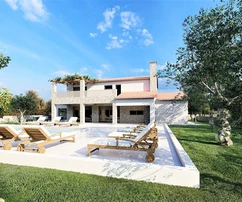 Beautiful stone villa with pool and sea view, Istria, Poreč