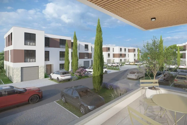 Pula, Dreizimmer-Penthouse 111 m² mit Garage in modernem Wohnkomplex, 2026, zweite Etage