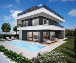 Poreč - Luxuriöse villa mit pool und dachterrasse