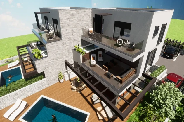 Vonzó duplex lakás tengerre néző kilátással, 400 m-re a strandtól!