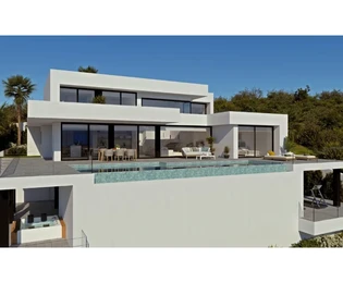 Villa moderna con vista mare e piscina a sfioro a Cumbre del Sol