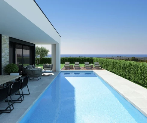 Istria, Poreč, modern villa with heated pool and sea view