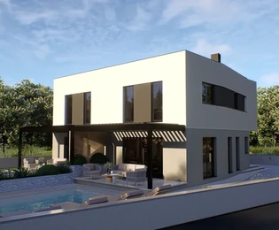 Isztria, Liznjan: Ikresztelt villa medencékkel
