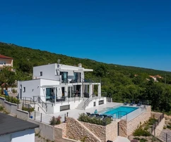 Crikvenica, Smrika, Casa con piscina y vista panorámica