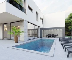 Dupla villa medencével, csendes helyen, új építésű