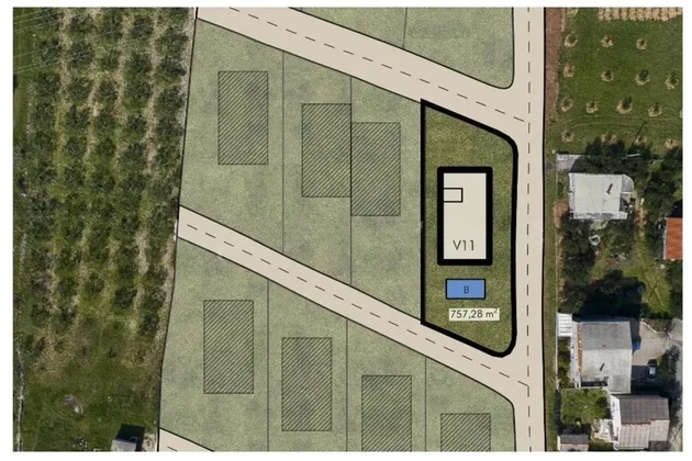 Kaštel Novi, Rudine, terrain constructible 757 m2