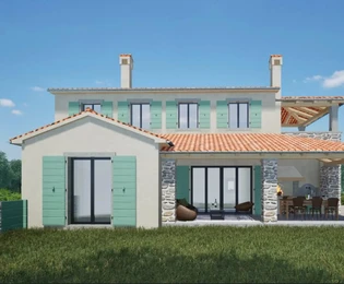 Tengerre néző, Brtoniglában található duplex otthon eladó Horvátországban